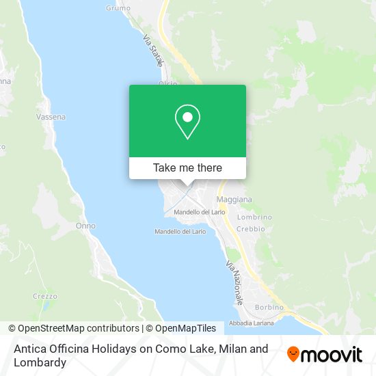 Antica Officina Holidays on Como Lake map