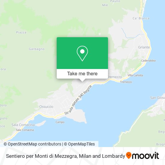 Sentiero per Monti di Mezzegra map