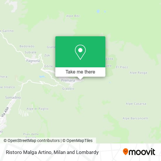 Ristoro Malga Artino map