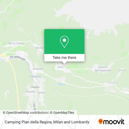 Camping Pian della Regina map