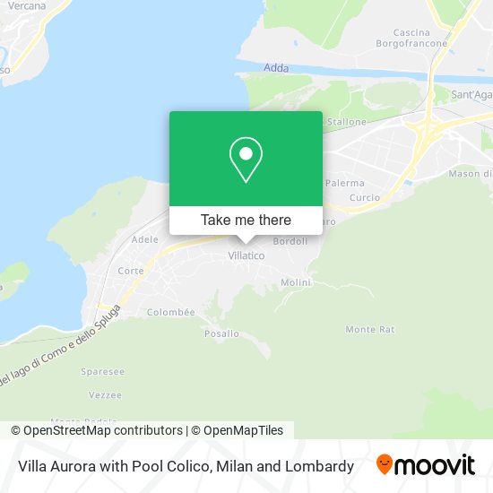 Villa Aurora with Pool Colico map