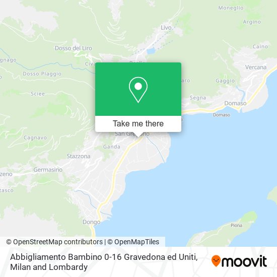 Abbigliamento Bambino 0-16 Gravedona ed Uniti map