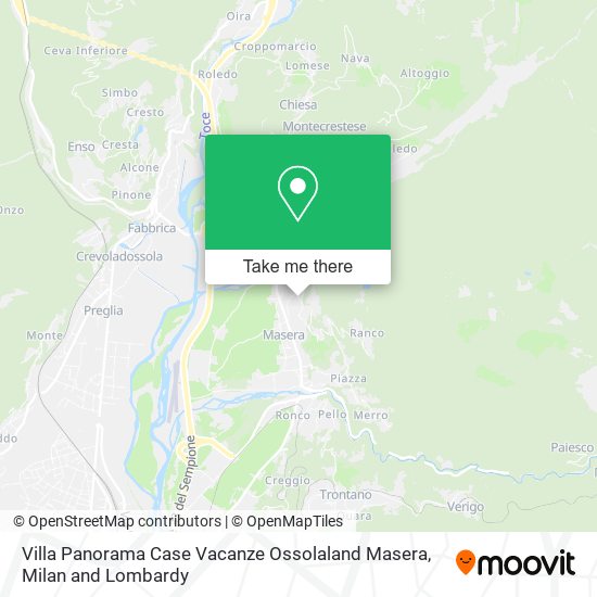 Villa Panorama Case Vacanze Ossolaland Masera map