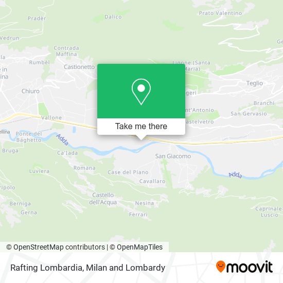 Rafting Lombardia map