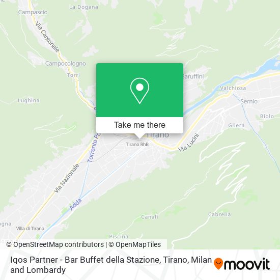 Iqos Partner - Bar Buffet della Stazione, Tirano map