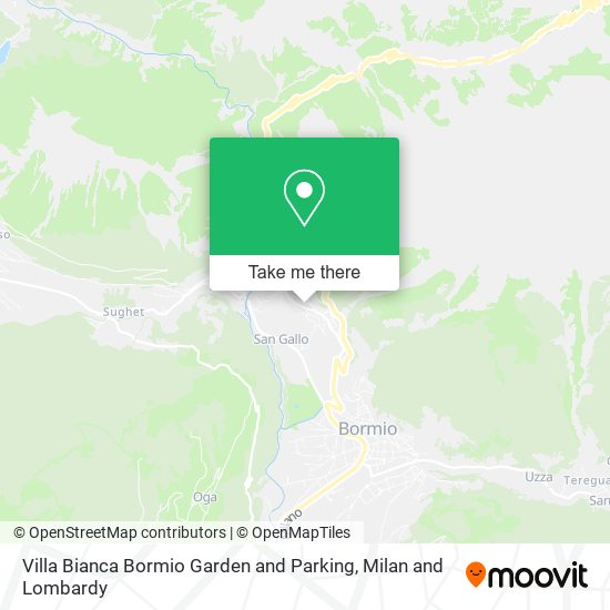 Villa Bianca Bormio Garden and Parking map