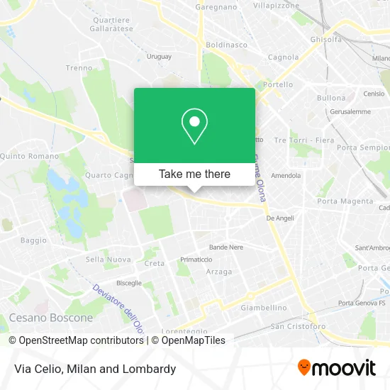 Via Celio map