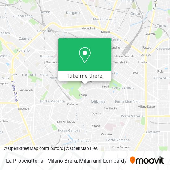 La Prosciutteria - Milano Brera map