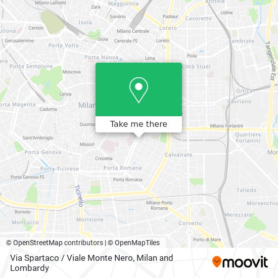 Via Spartaco / Viale Monte Nero map