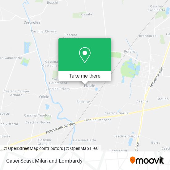 Casei Scavi map