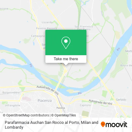 Parafarmacia Auchan San Rocco al Porto map