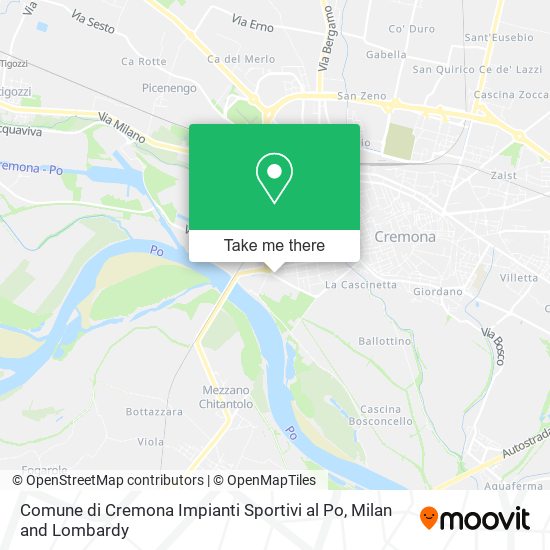 Comune di Cremona Impianti Sportivi al Po map