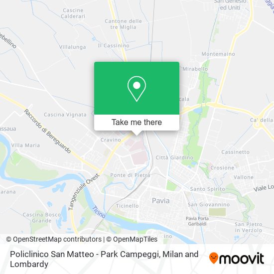 Policlinico San Matteo - Park Campeggi map
