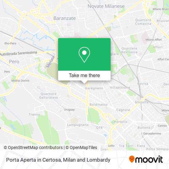 Porta Aperta in Certosa map