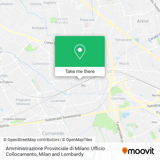 Amministrazione Provinciale di Milano Ufficio Collocamento map