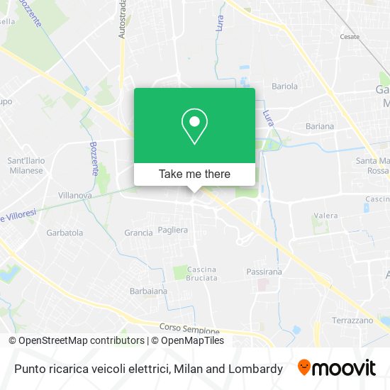 Punto ricarica veicoli elettrici map