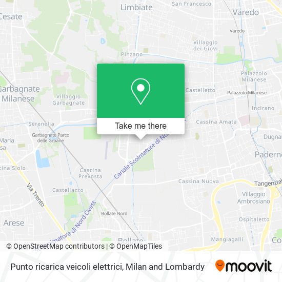 Punto ricarica veicoli elettrici map