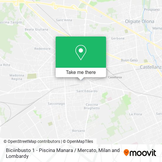 Biciinbusto 1 - Piscina Manara / Mercato map
