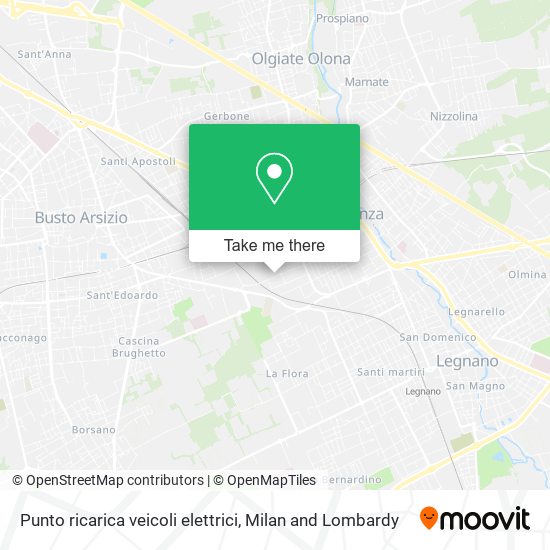 Punto ricarica veicoli elettrici map