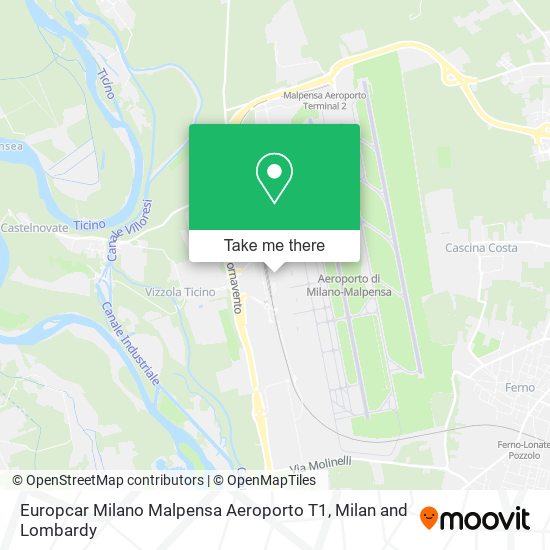 Europcar Milano Malpensa Aeroporto T1 map