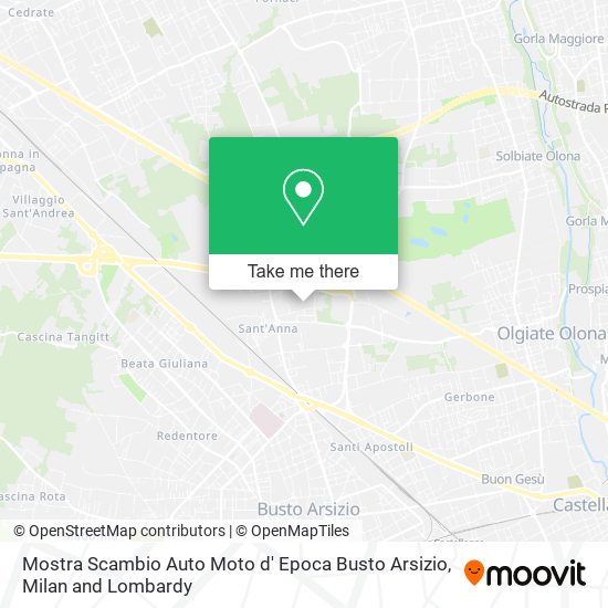 Mostra Scambio Auto Moto d' Epoca Busto Arsizio map