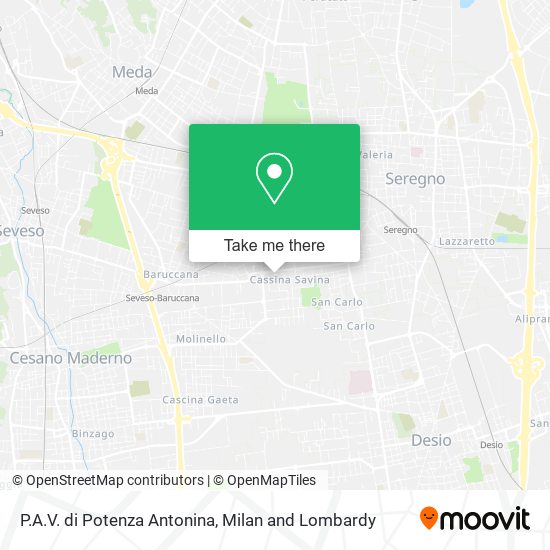P.A.V. di Potenza Antonina map