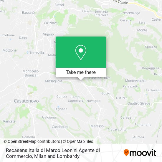 Recasens Italia di Marco Leonini Agente di Commercio map