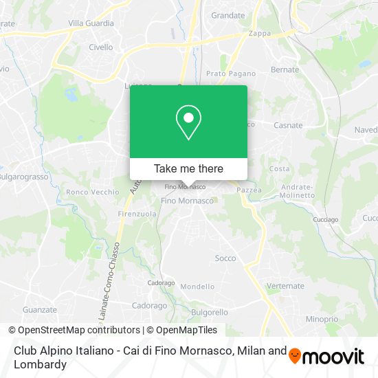 Club Alpino Italiano - Cai di Fino Mornasco map