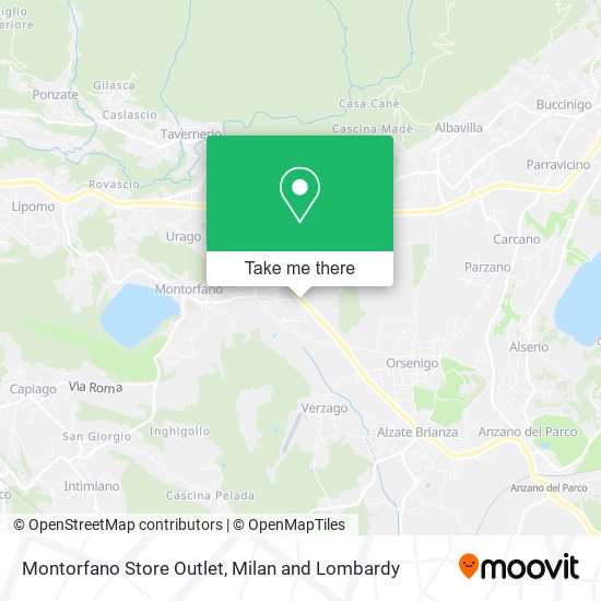Montorfano Store Outlet map