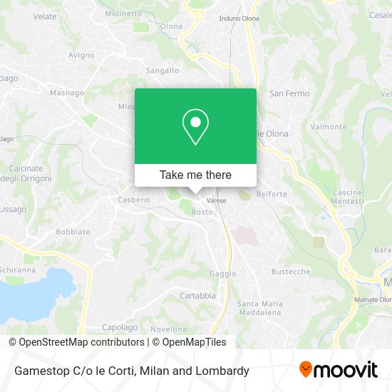 Gamestop C/o le Corti map