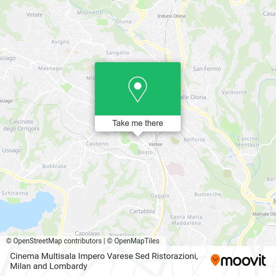 Cinema Multisala Impero Varese Sed Ristorazioni map