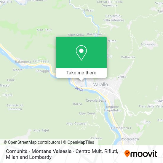 Comunità - Montana Valsesia - Centro Mult. Rifiuti map