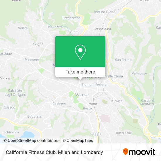 California Fitness Club map