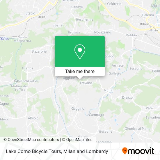 Lake Como Bicycle Tours map