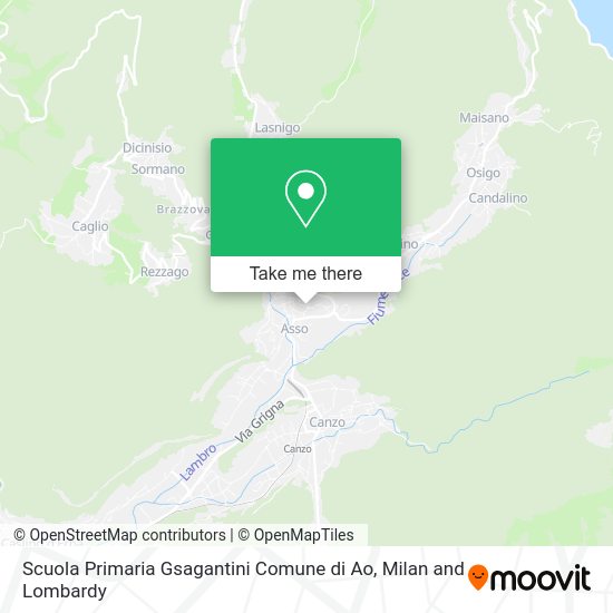 Scuola Primaria Gsagantini Comune di Ao map