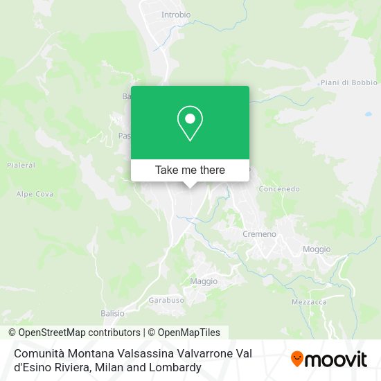 Comunità Montana Valsassina Valvarrone Val d'Esino Riviera map