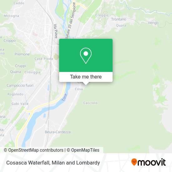 Cosasca Waterfall map