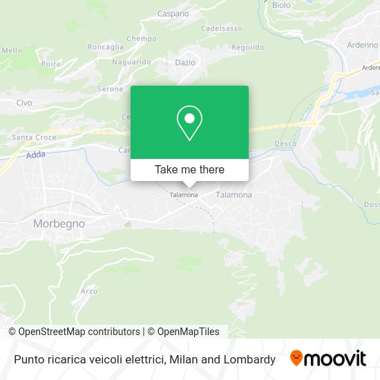Punto ricarica veicoli elettrici map