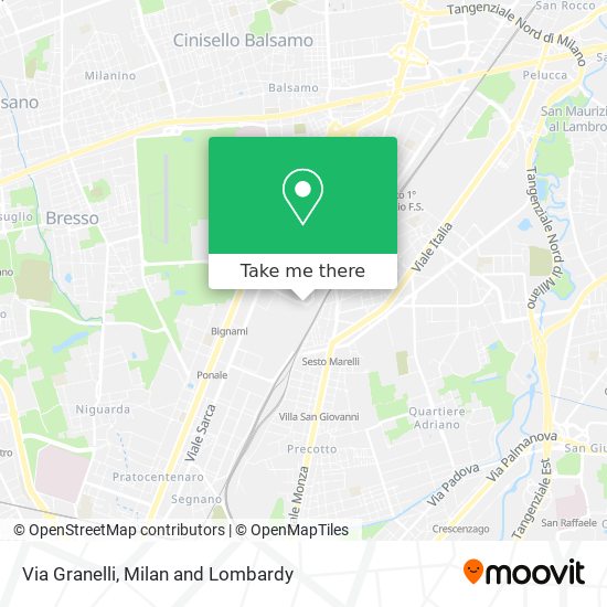 Via Granelli map