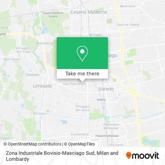 Zona Industriale Bovisio-Masciago Sud map