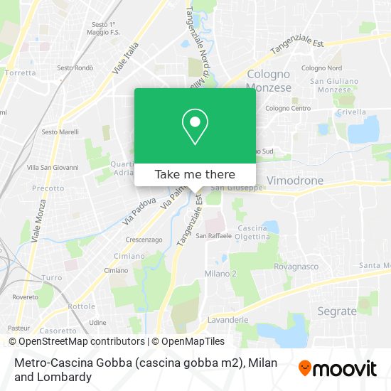 Metro-Cascina Gobba (cascina gobba m2) map