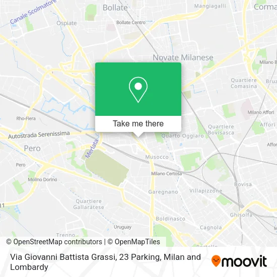 Via Giovanni Battista Grassi, 23 Parking map