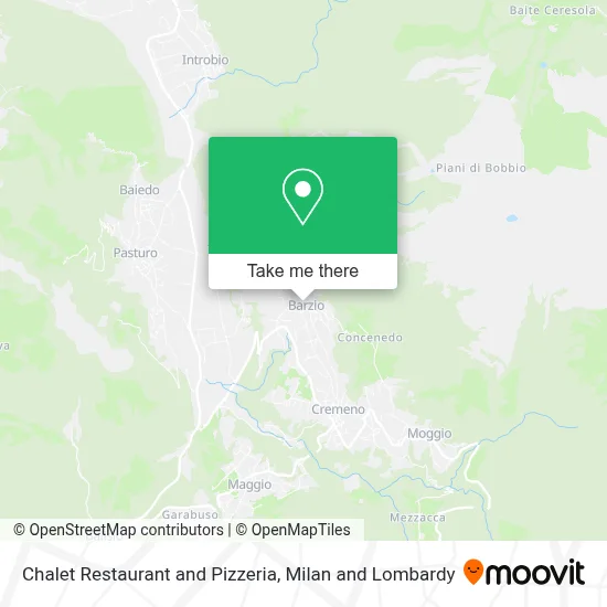 Chalet Restaurant and Pizzeria map