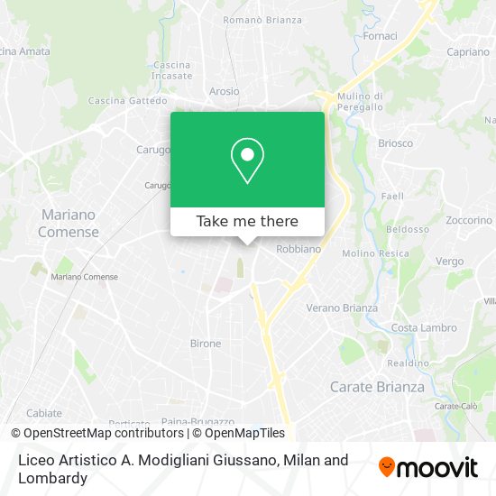 Liceo Artistico A. Modigliani Giussano map