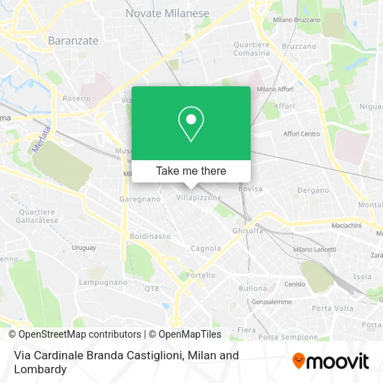 Via Cardinale Branda Castiglioni map