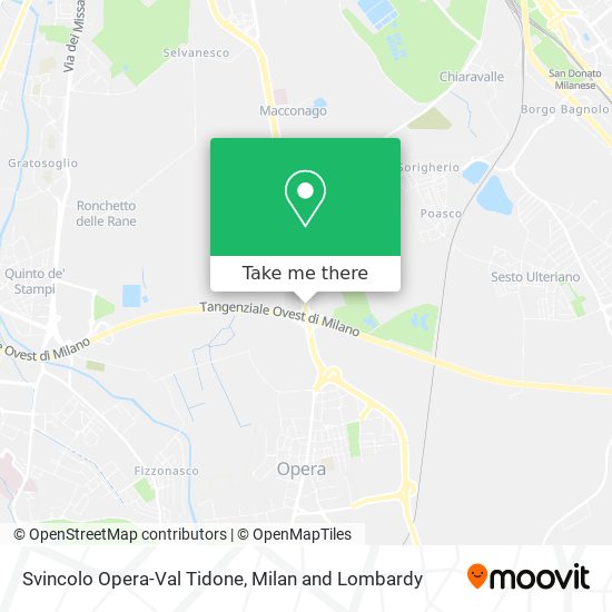 Svincolo Opera-Val Tidone map