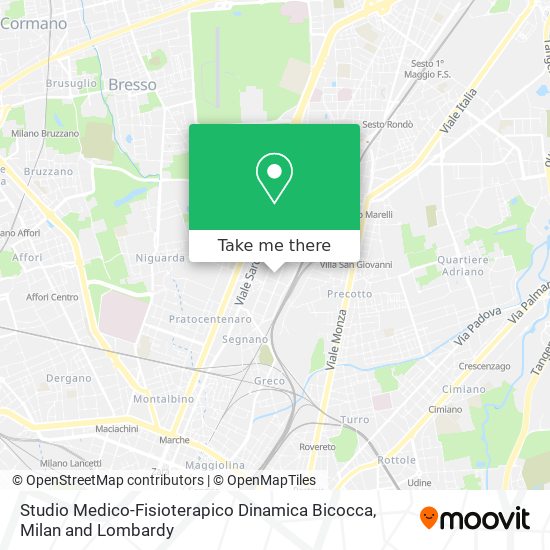 Studio Medico-Fisioterapico Dinamica Bicocca map