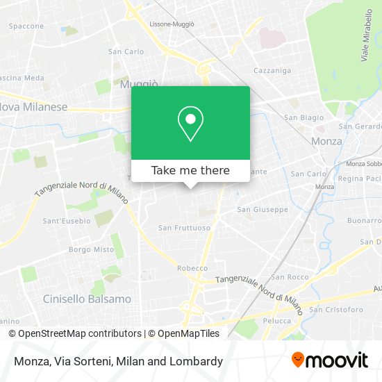 Monza, Via Sorteni map