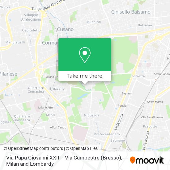 Via Papa Giovanni XXIII - Via Campestre (Bresso) map