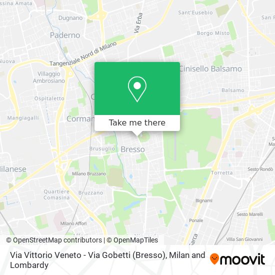 Via Vittorio Veneto - Via Gobetti (Bresso) map